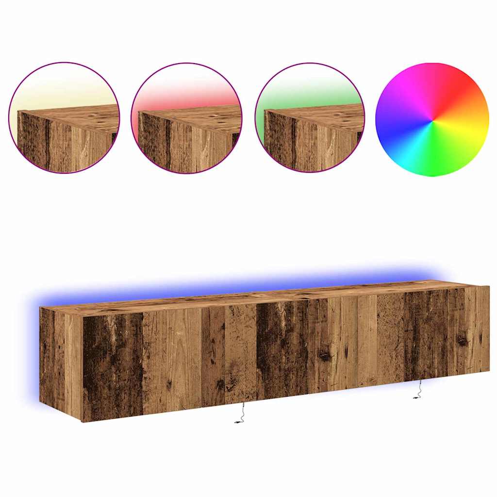 TV Wall Cabinet 2 pcs Old Wood 80 x 35 x 31 cm Engineered Wood