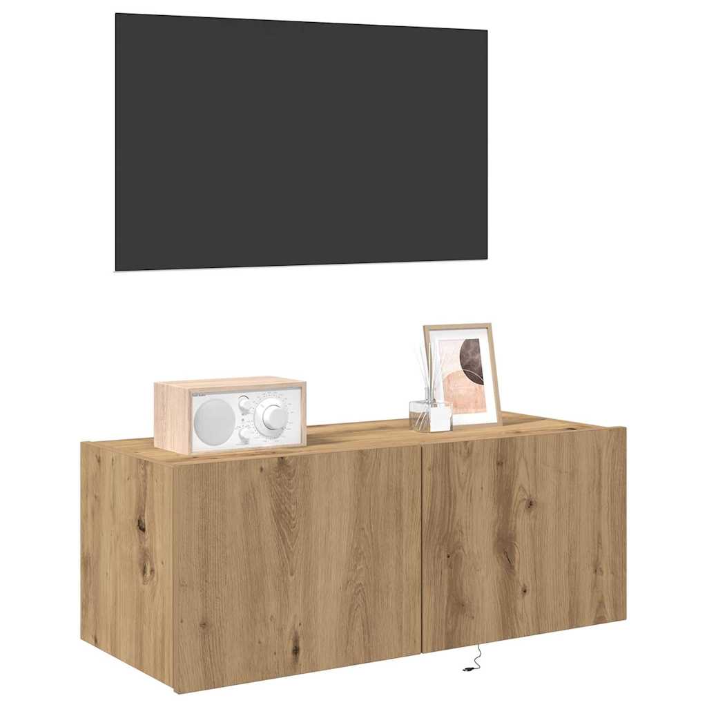 TV Wall Cabinet Artisan Oak 80 x 35 x 31 cm Engineered Wood