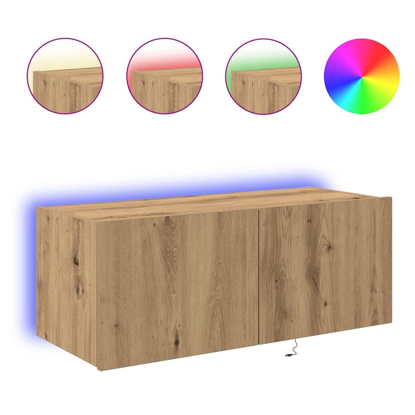 TV Wall Cabinet Artisan Oak 80 x 35 x 31 cm Engineered Wood