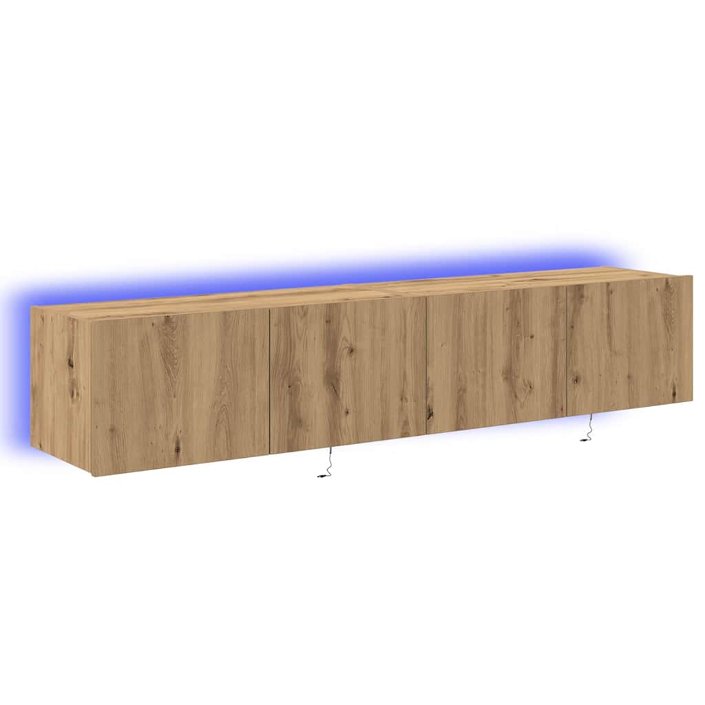 TV Wall Cabinet with LED 2 pcs Artisan Oak 80 x 35 x 31 cm