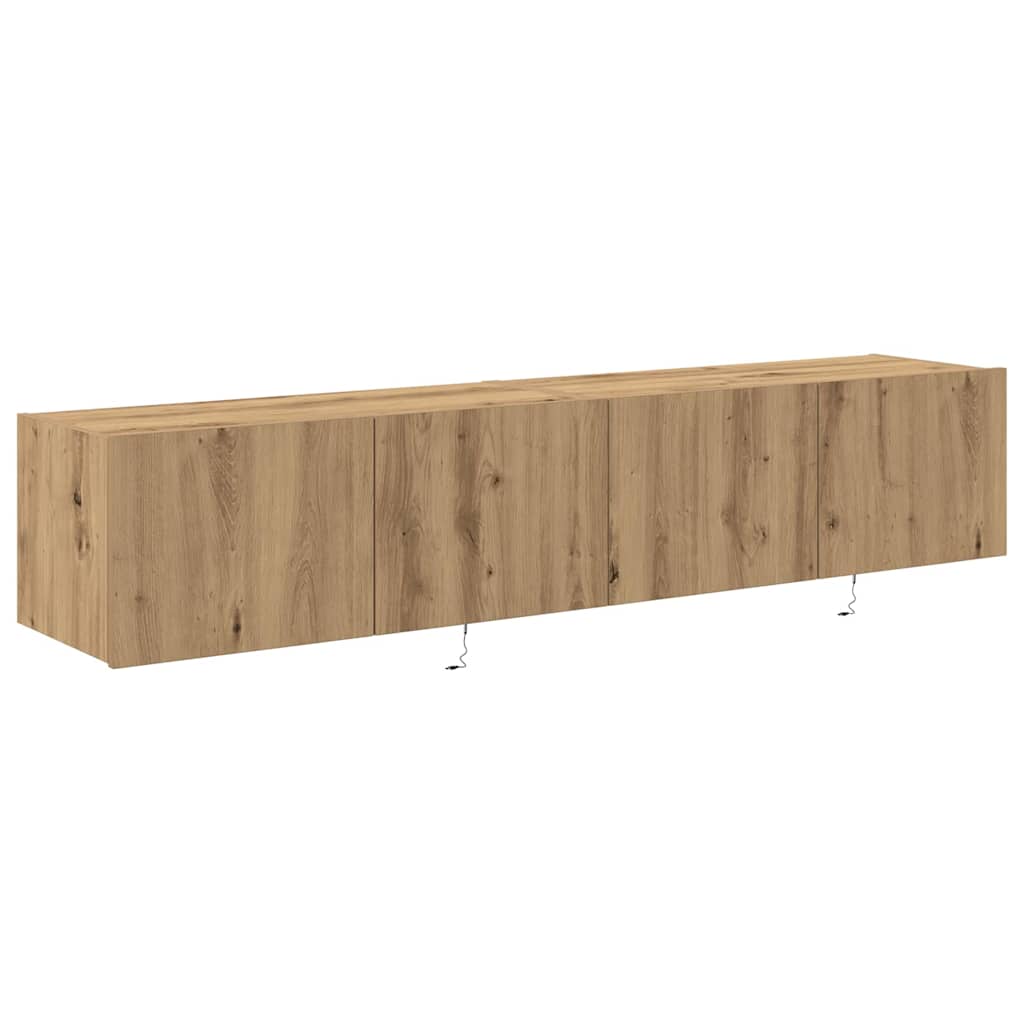TV Wall Cabinet with LED 2 pcs Artisan Oak 80 x 35 x 31 cm
