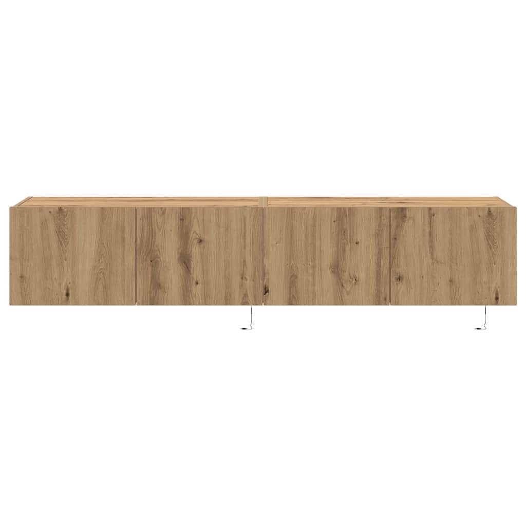 TV Wall Cabinet with LED 2 pcs Artisan Oak 80 x 35 x 31 cm
