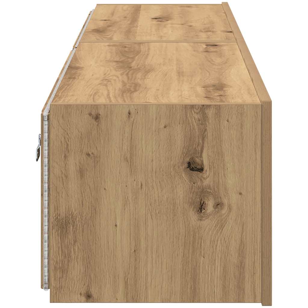 TV Wall Cabinet with LED 2 pcs Artisan Oak 80 x 35 x 31 cm