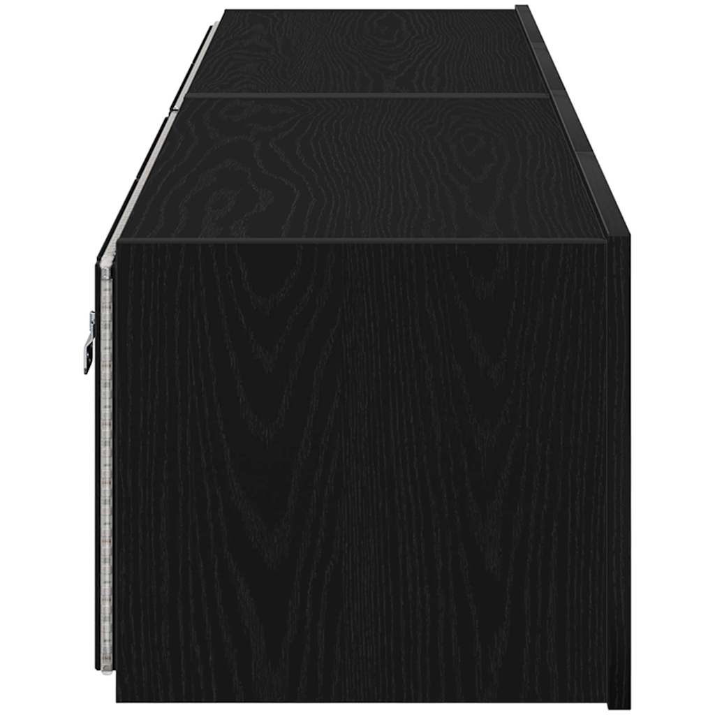 TV Wall Cabinet 2 pcs Black Oak 80 x 35 x 31 cm Engineered Wood