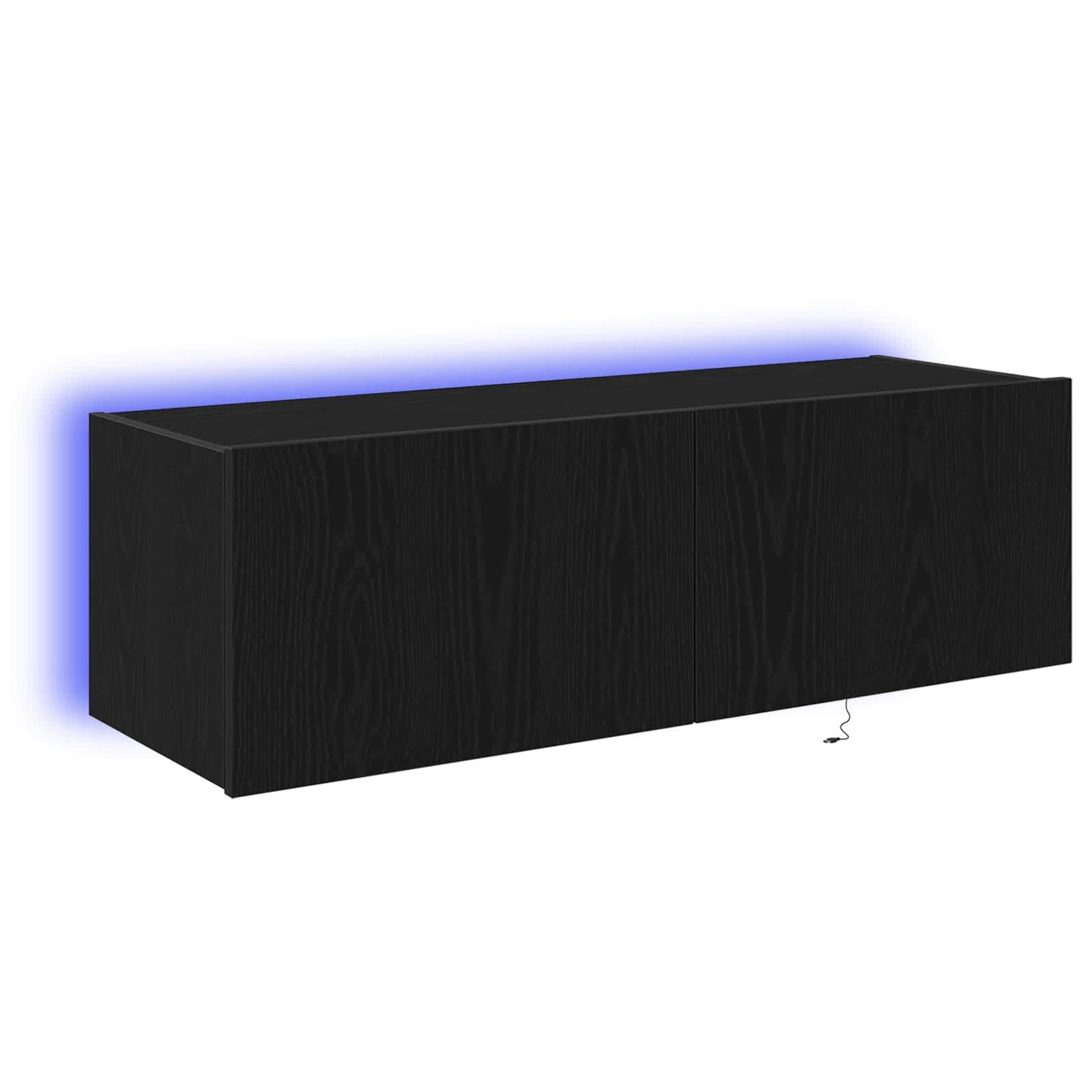 TV Wall Cabinet with LED 2 pcs Black Oak 100 x 35 x 31 cm