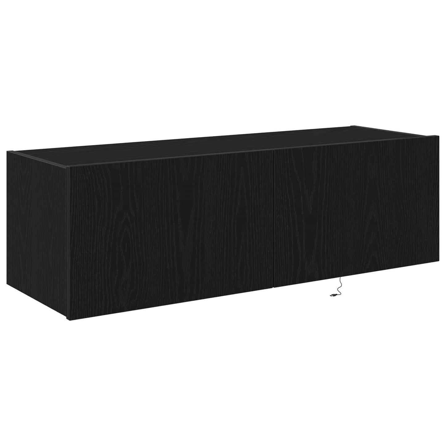 TV Wall Cabinet with LED 2 pcs Black Oak 100 x 35 x 31 cm
