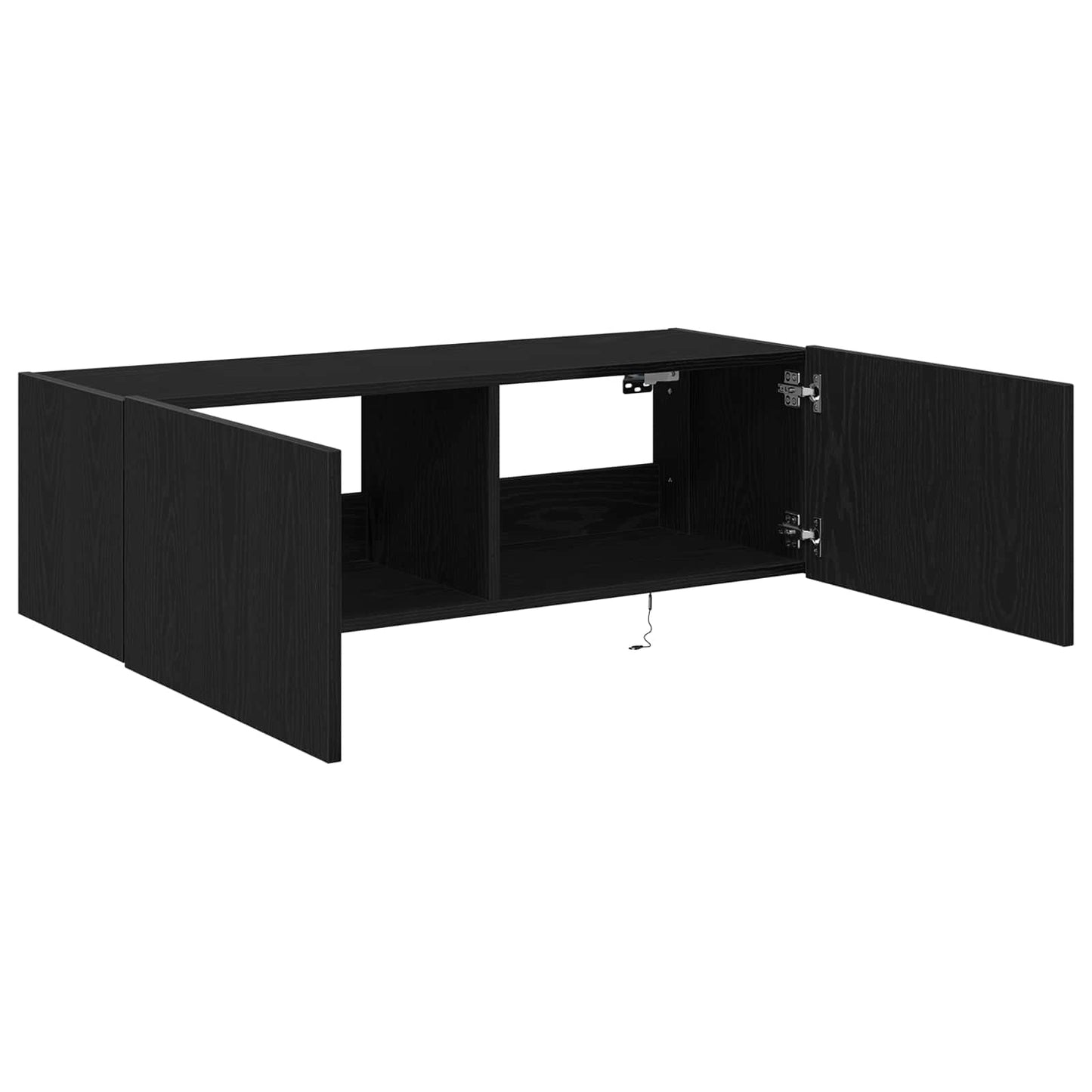 TV Wall Cabinet with LED 2 pcs Black Oak 100 x 35 x 31 cm