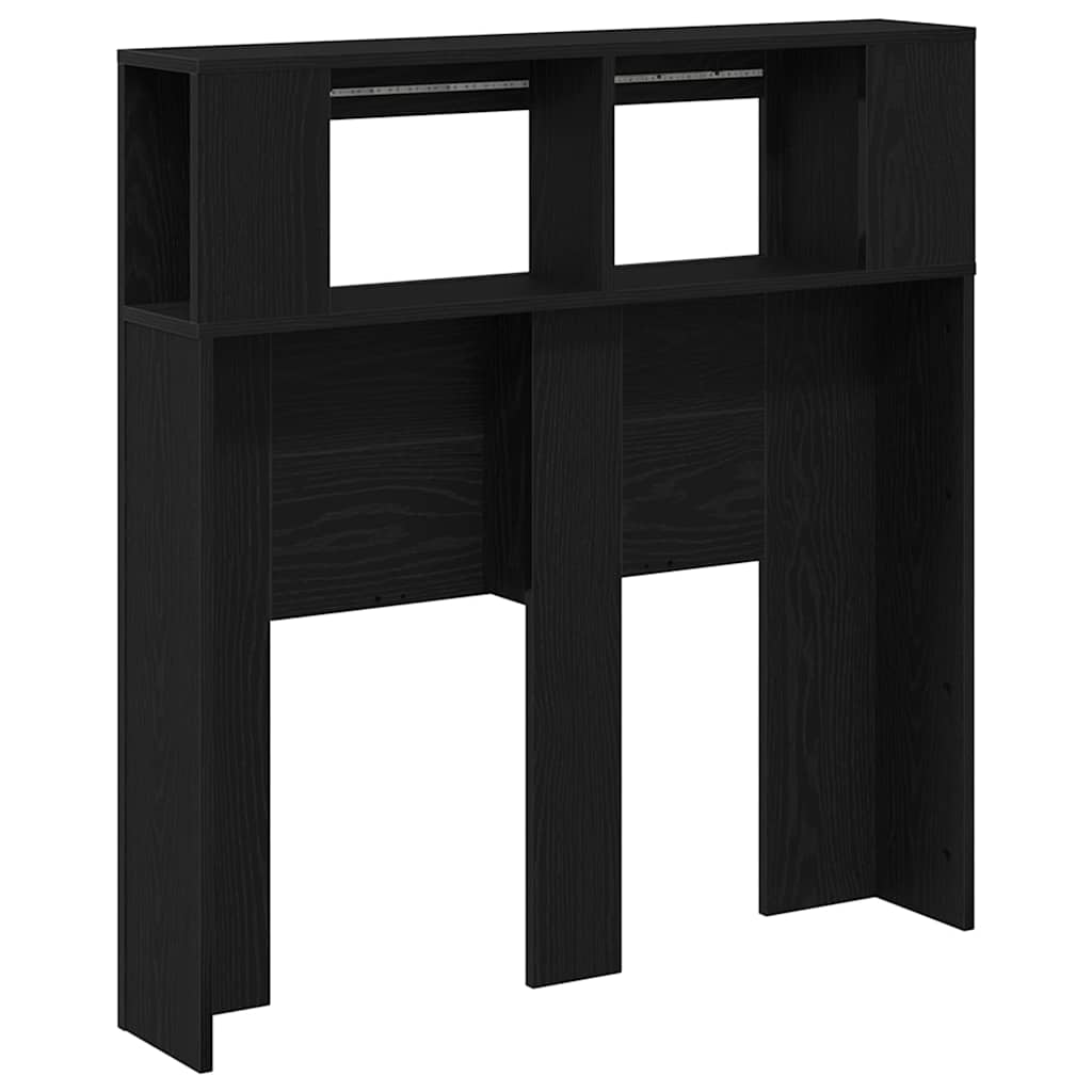 LED Headboard Black Oak 100 x 18.5 x 103.5 cm Engineered Wood