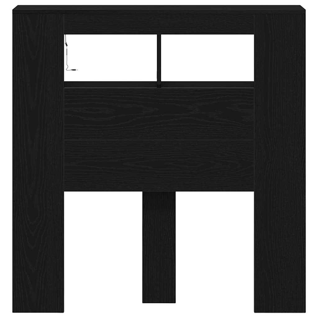 LED Headboard Black Oak 100 x 18.5 x 103.5 cm Engineered Wood
