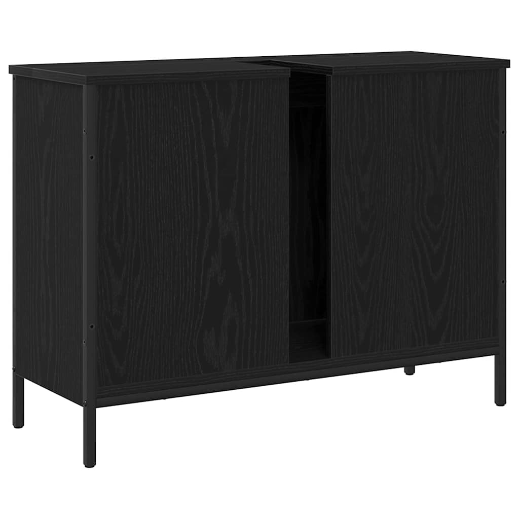 Bathroom Sink Cabinet Black Oak 80 x 30 x 60 cm Engineered Wood