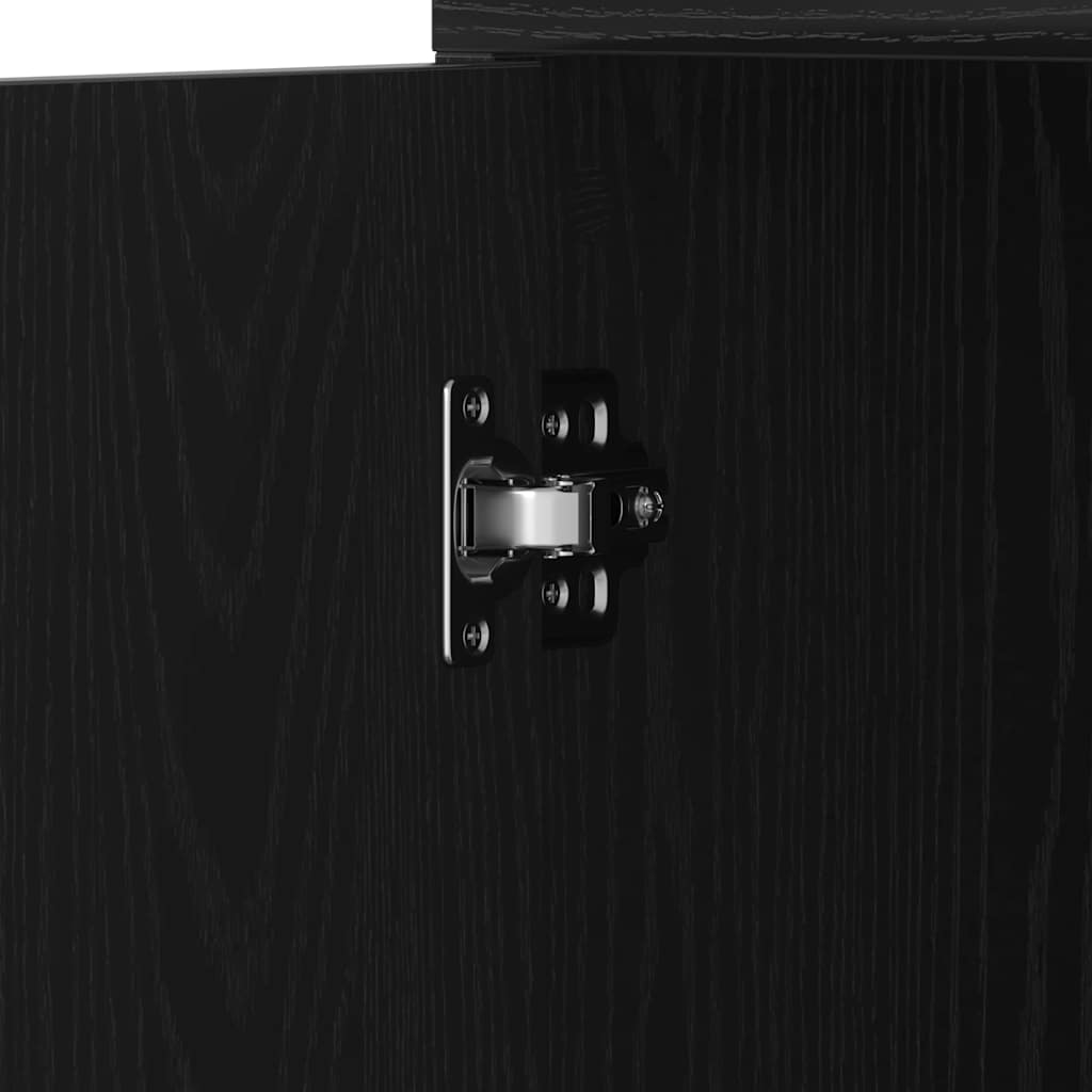 Bathroom Cabinet Black Oak 30x30x183,5 cm Engineered Wood