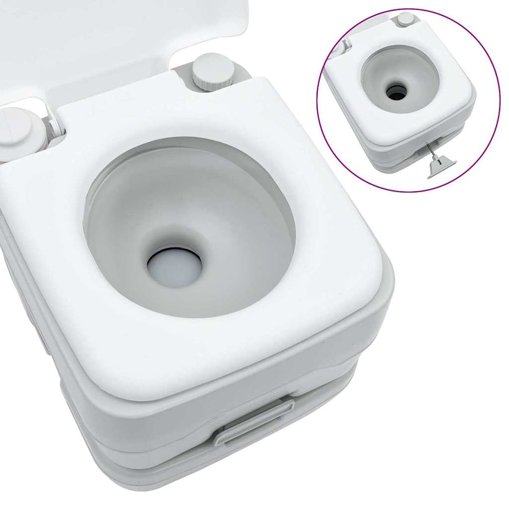 Camping Toilet Grey and White 41.5 x 36.5 x 30 cm Polyethylene