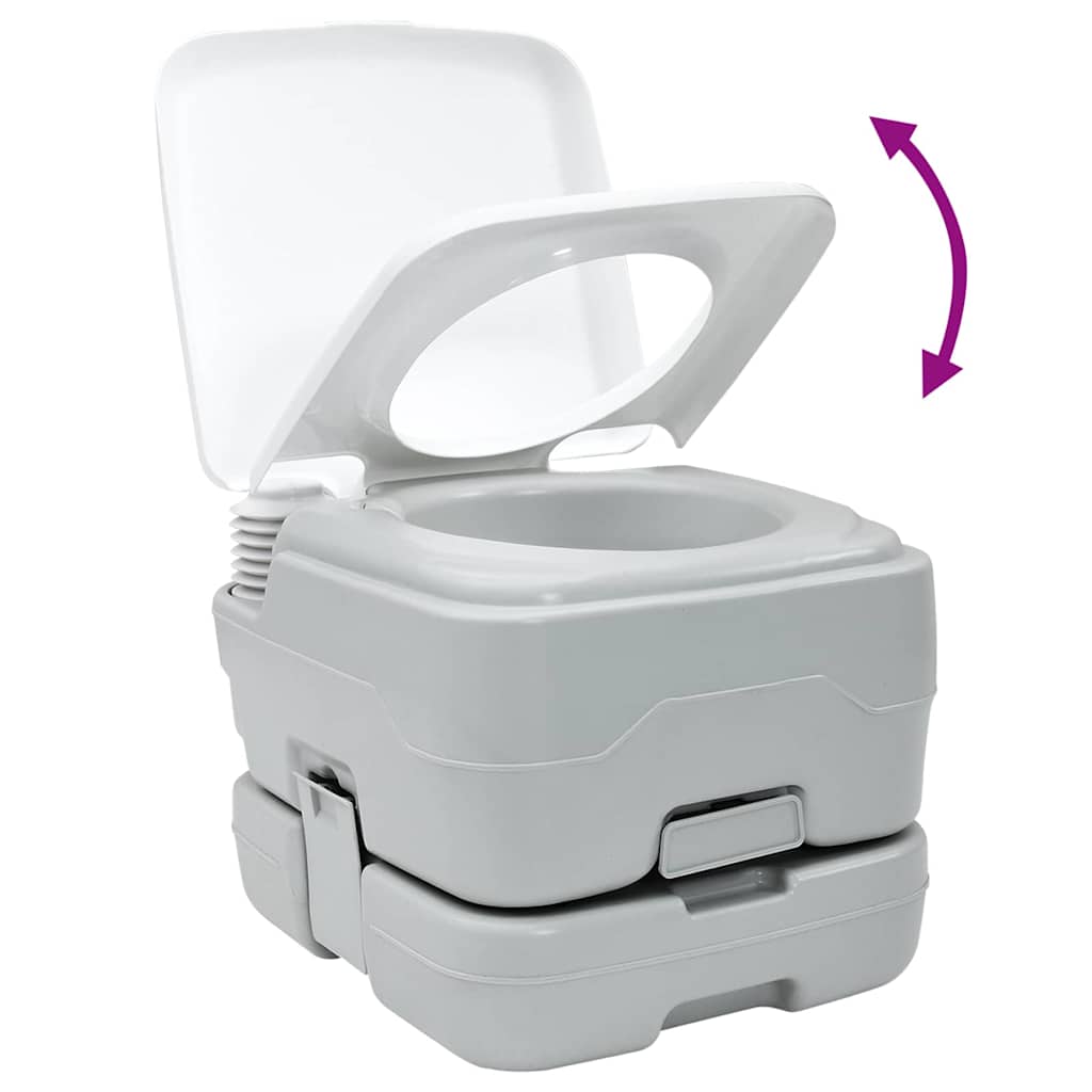 Camping Toilet Grey and White 41.5 x 36.5 x 30 cm Polyethylene