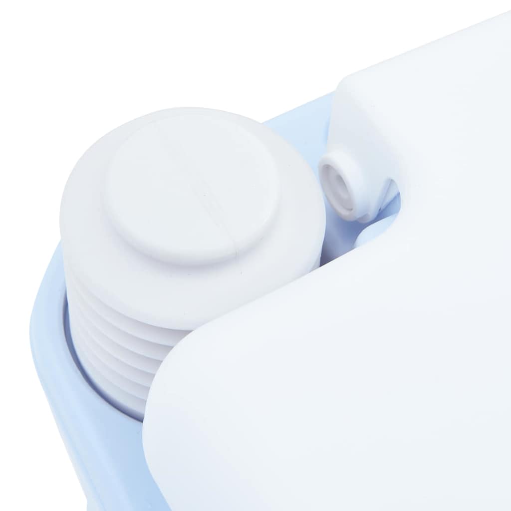 Camping Toilet Manual Light Blue and White 41.5 x 36.5 x 42 cm
