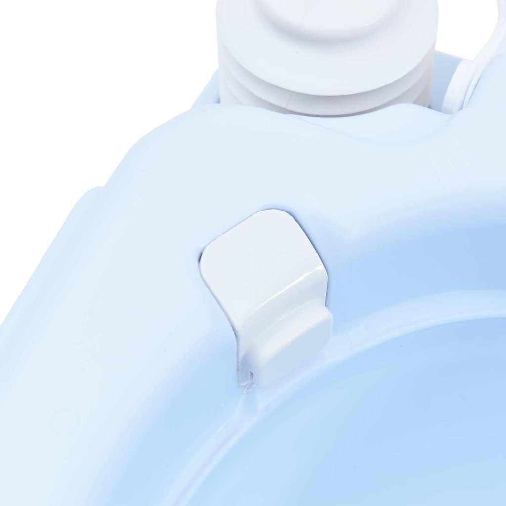 Camping Toilet Manual Light Blue and White 41.5 x 36.5 x 42 cm