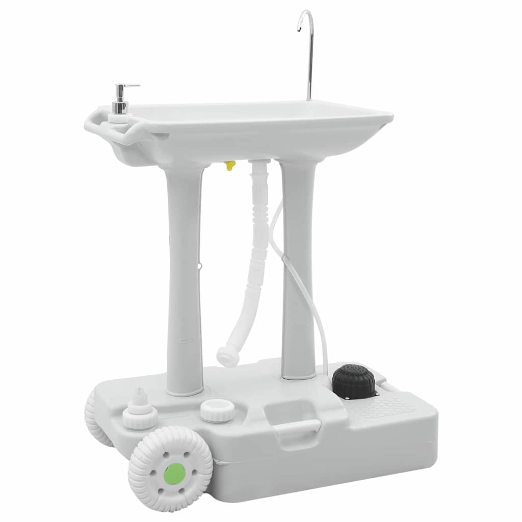 Camping Handwash Stand with Wheels Grey 72 x 42 x 103 cm