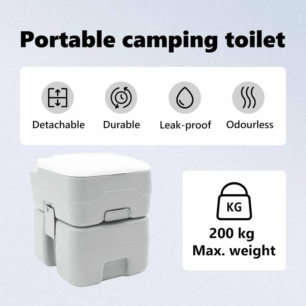 Camping Toilet Grey 41.5 x 36.5 x 42 cm