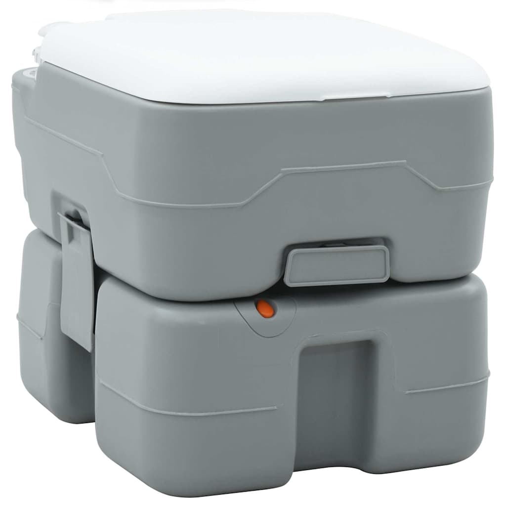 Camping Toilet Manual Grey and White 41.5 x 36.5 x 37.5 cm