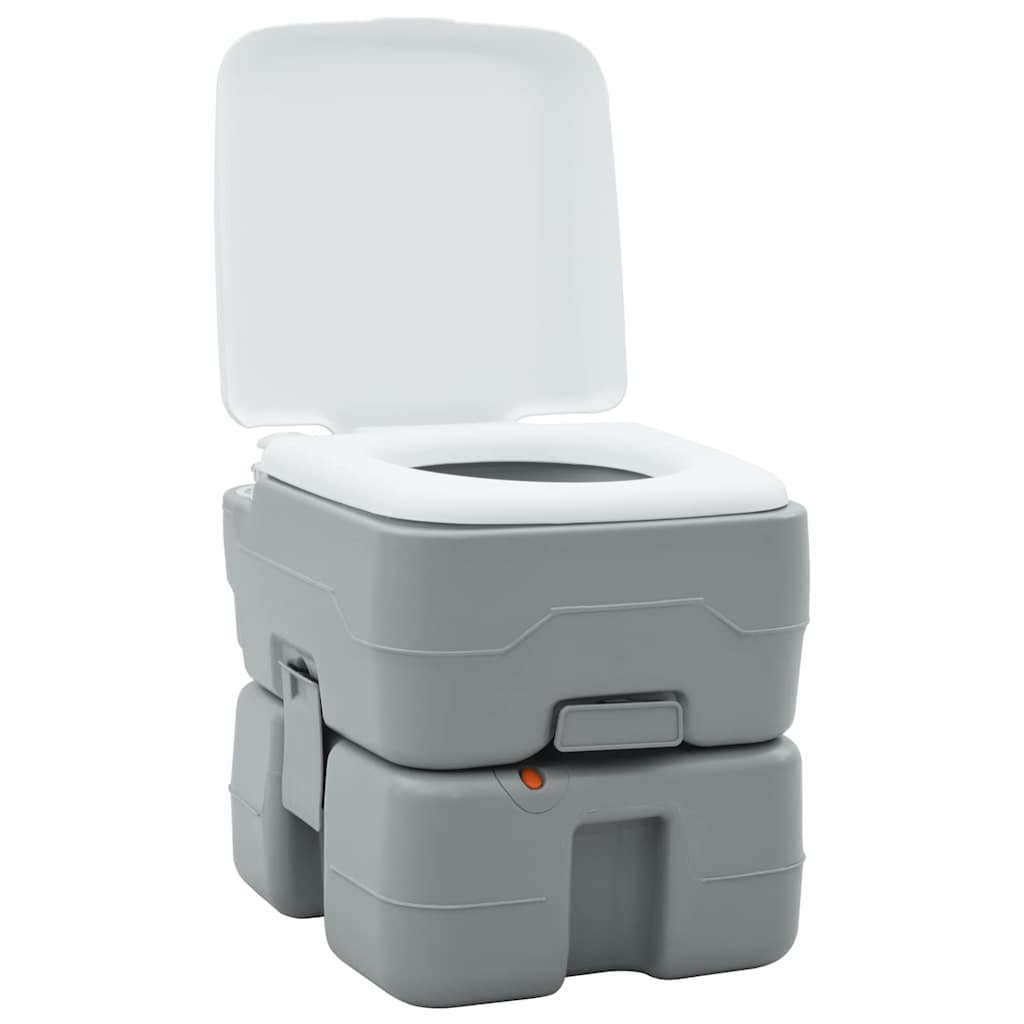 Camping Toilet Manual Grey and White 41.5 x 36.5 x 37.5 cm