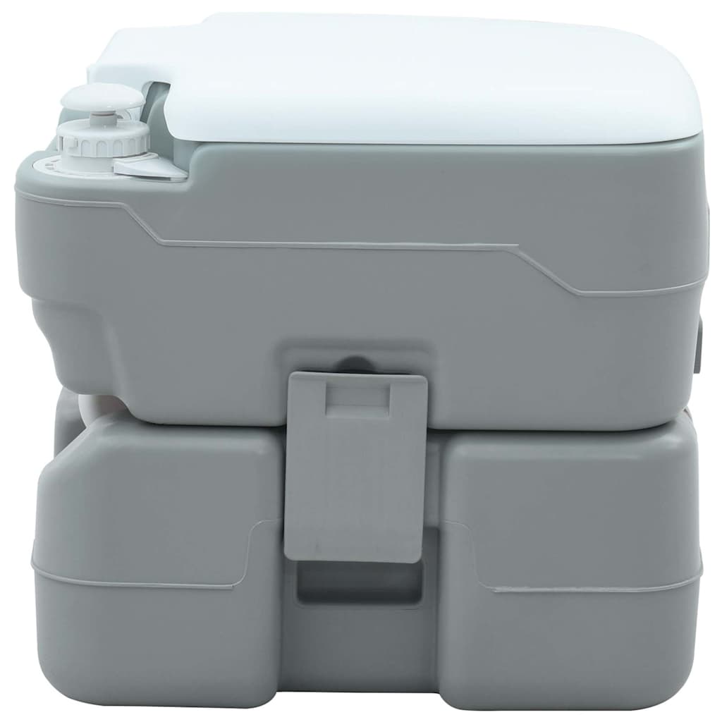 Camping Toilet Manual Grey and White 41.5 x 36.5 x 37.5 cm