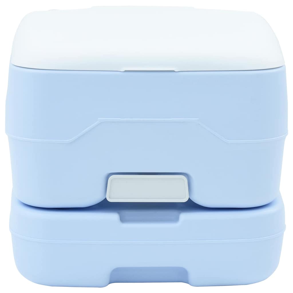 Camping Toilet Manual Light Blue and White 41.5 x 36.5 x 30 cm
