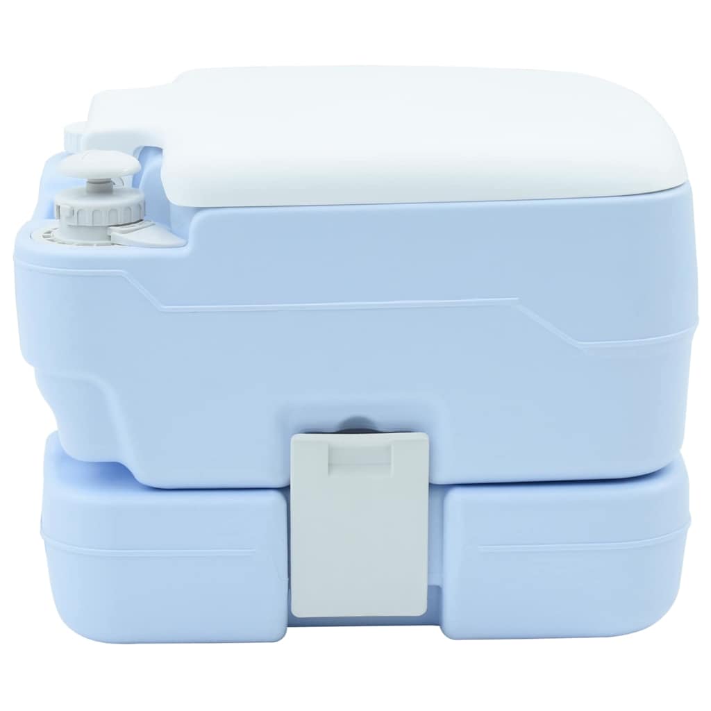 Camping Toilet Manual Light Blue and White 41.5 x 36.5 x 30 cm