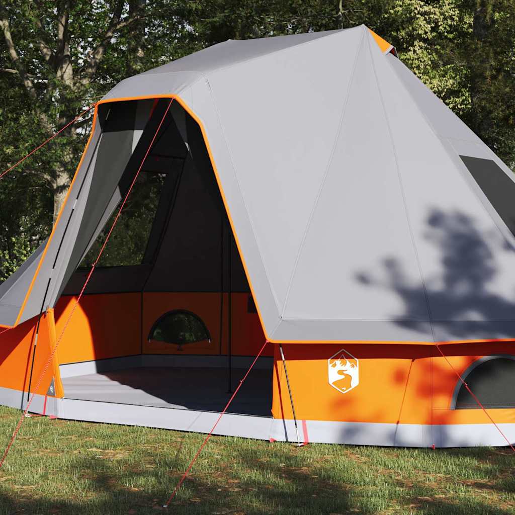 Tipi Tent with Roof Grey and Orange 466 x 310 x 240 cm Taffeta