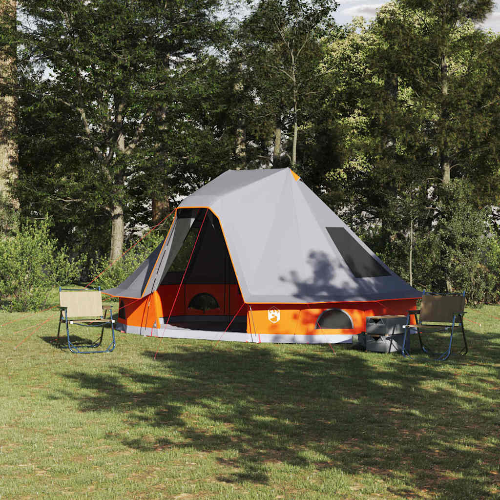 Tipi Tent with Roof Grey and Orange 466 x 310 x 240 cm Taffeta