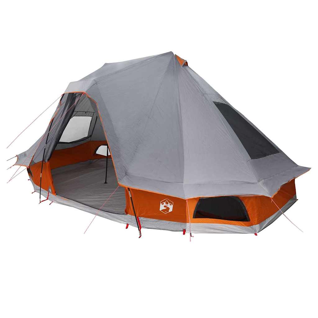 Tipi Tent with Roof Grey and Orange 466 x 310 x 240 cm Taffeta