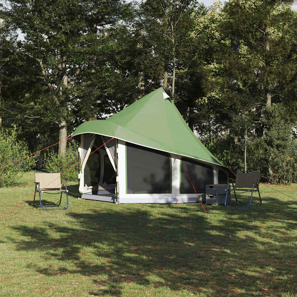 Tipi Tent with Roof Green 404 x 370 x 270 cm Taffeta