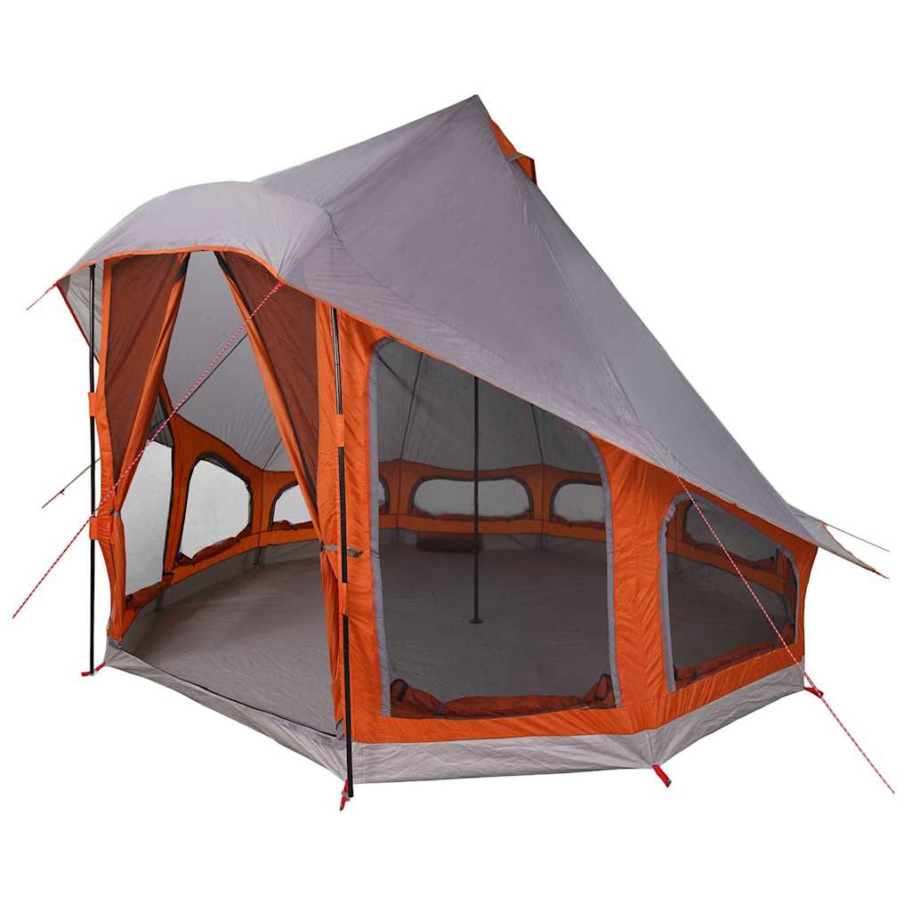 Tipi Tent with Roof Grey and Orange 404 x 370 x 270 cm Taffeta