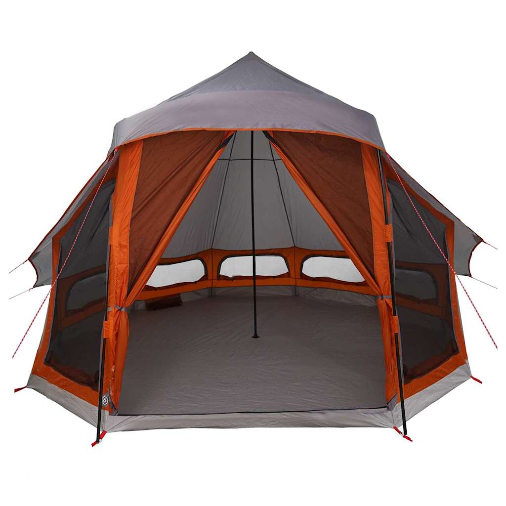 Tipi Tent with Roof Grey and Orange 404 x 370 x 270 cm Taffeta