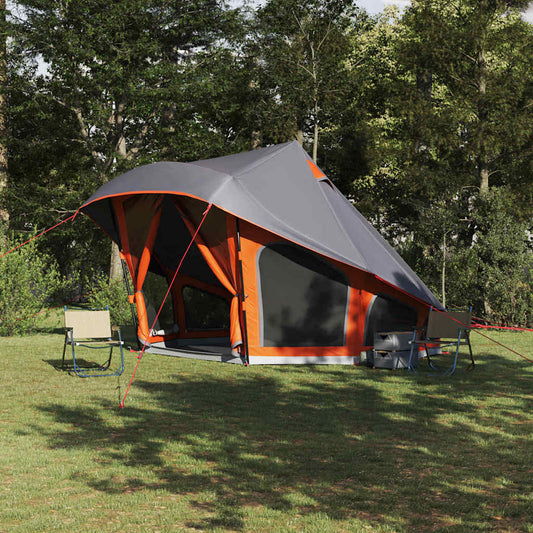 Tipi Tent with Roof Grey and Orange 508 x 470 x 300 cm Taffeta