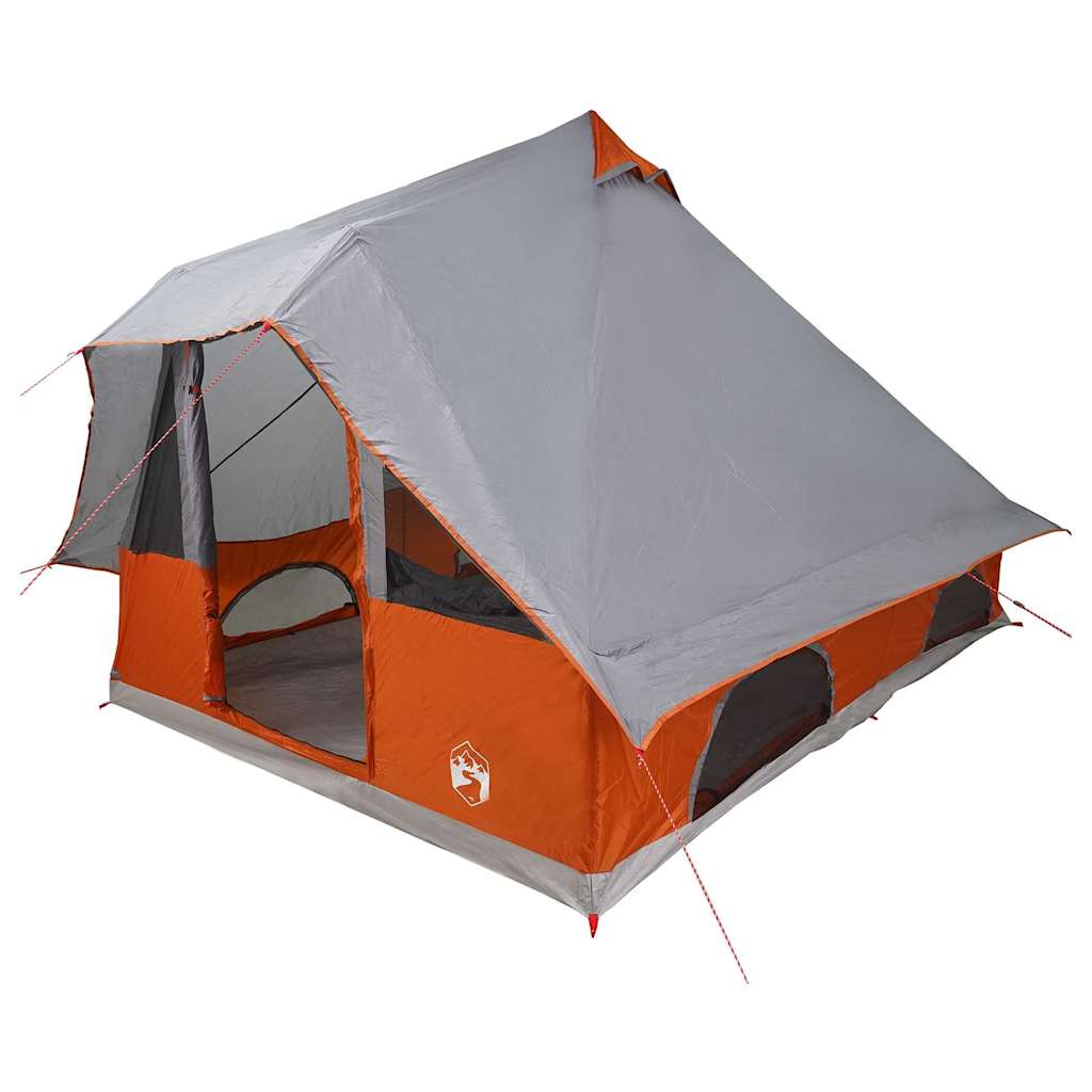 Tipi Tent with Roof Grey and Orange 358 x 296 x 258 cm Taffeta
