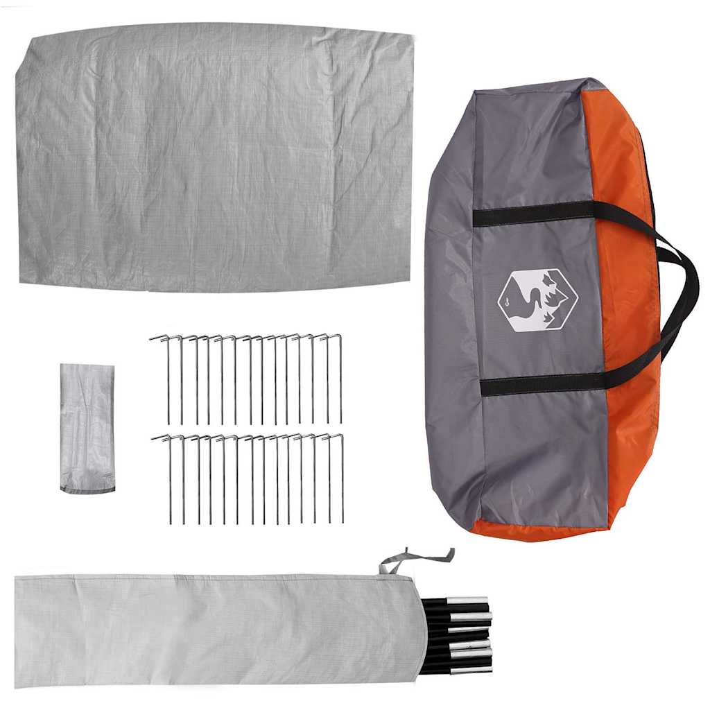 Tipi Tent with Roof Grey and Orange 660 x 456 x 200 cm Taffeta