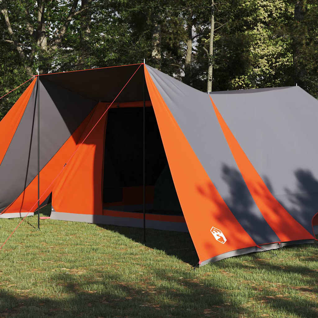 Tipi Tent with Roof Grey and Orange 660 x 456 x 200 cm Taffeta