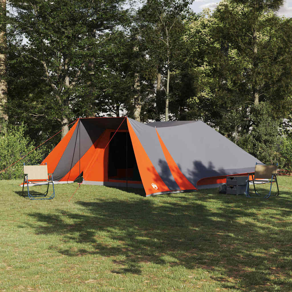 Tipi Tent with Roof Grey and Orange 660 x 456 x 200 cm Taffeta