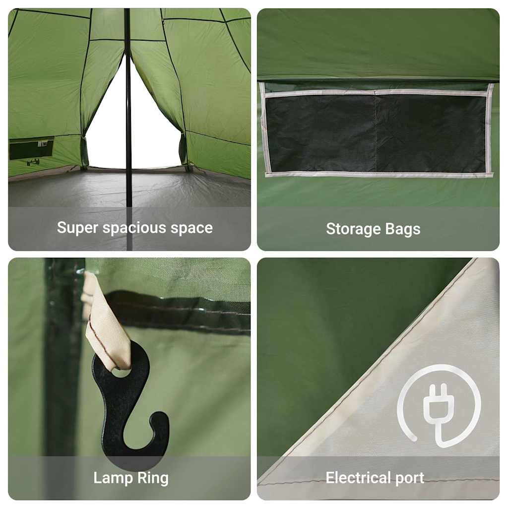 Tipi Tent with Roof Green 560 x 560 x 300 cm Taffeta