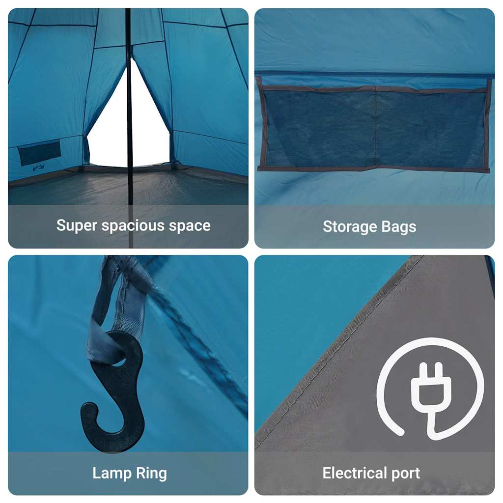 Tipi Tent with Roof Blue 560 x 560 x 300 cm Taffeta