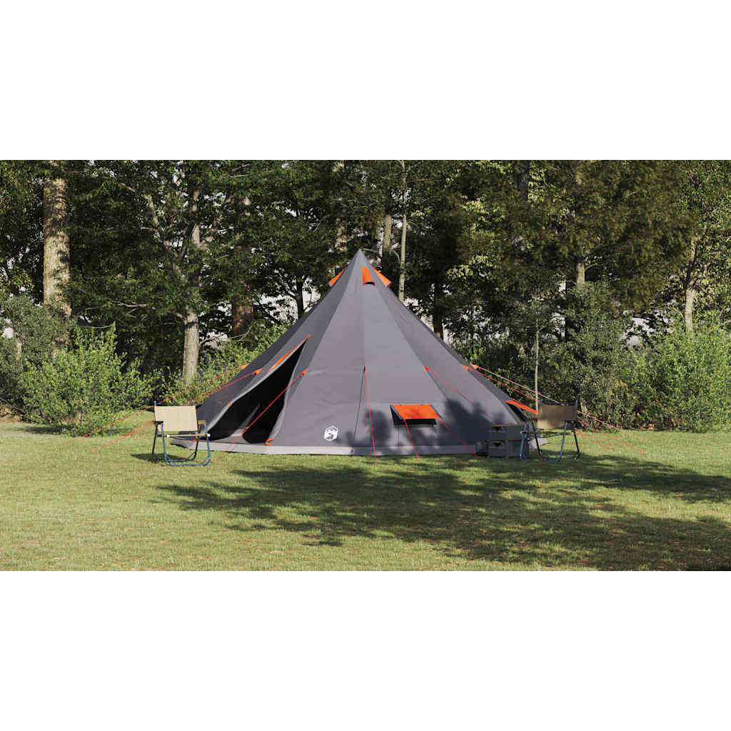Tipi Tent with Roof Grey and Orange 560 x 560 x 300 cm Taffeta