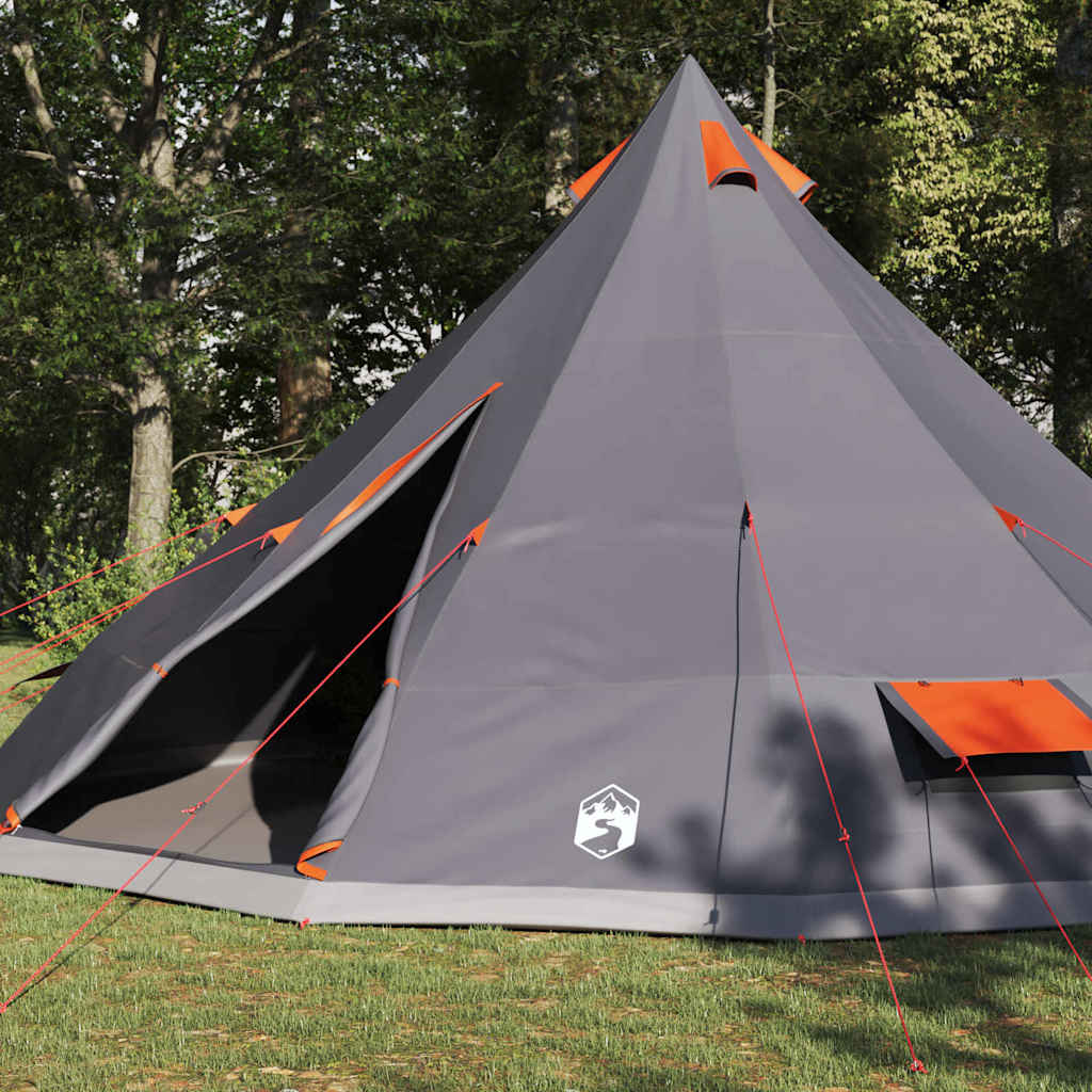 Tipi Tent with Roof Grey and Orange 560 x 560 x 300 cm Taffeta