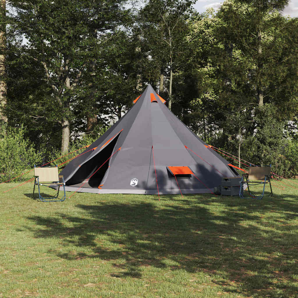 Tipi Tent with Roof Grey and Orange 560 x 560 x 300 cm Taffeta