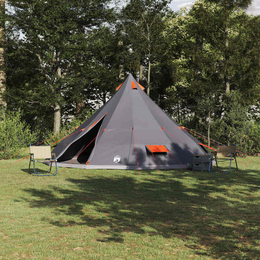 Tipi Tent with Roof Grey and Orange 560 x 560 x 300 cm Taffeta