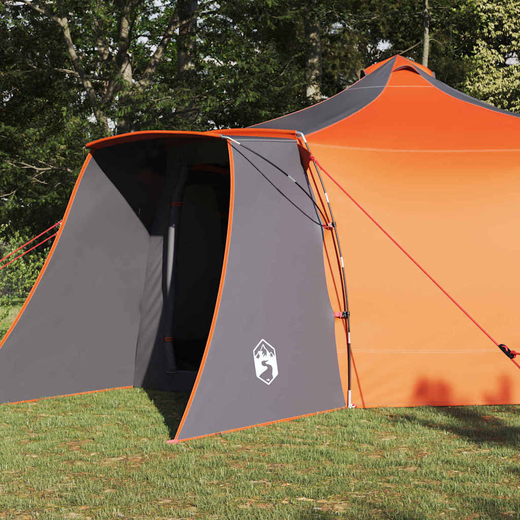 Tipi Tent with Roof Grey and Orange 492 x 492 x 275 cm Taffeta