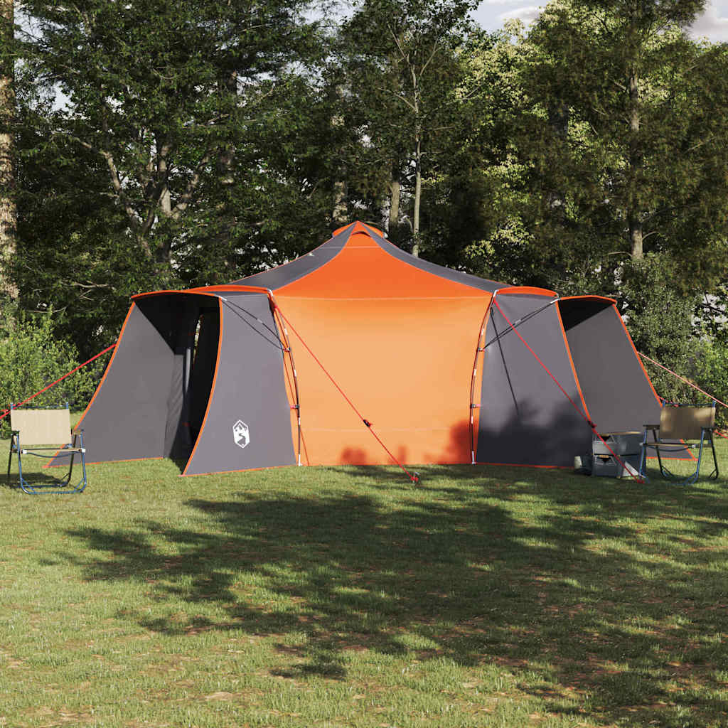 Tipi Tent with Roof Grey and Orange 492 x 492 x 275 cm Taffeta