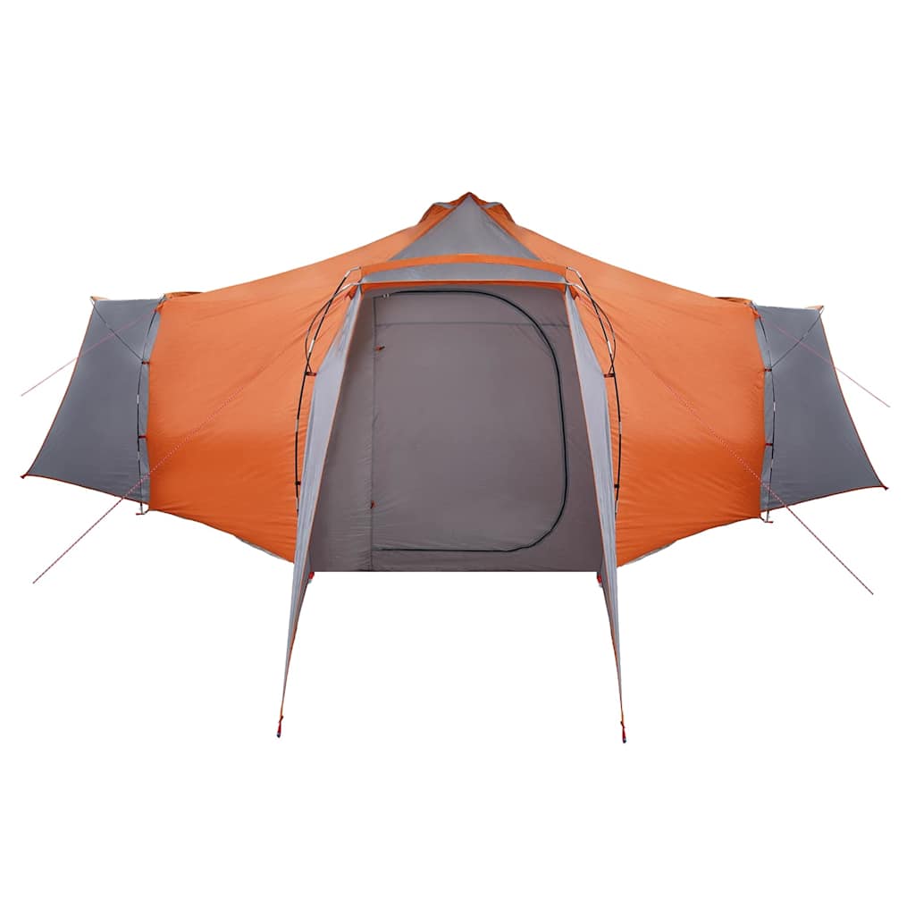 Tipi Tent with Roof Grey and Orange 492 x 492 x 275 cm Taffeta