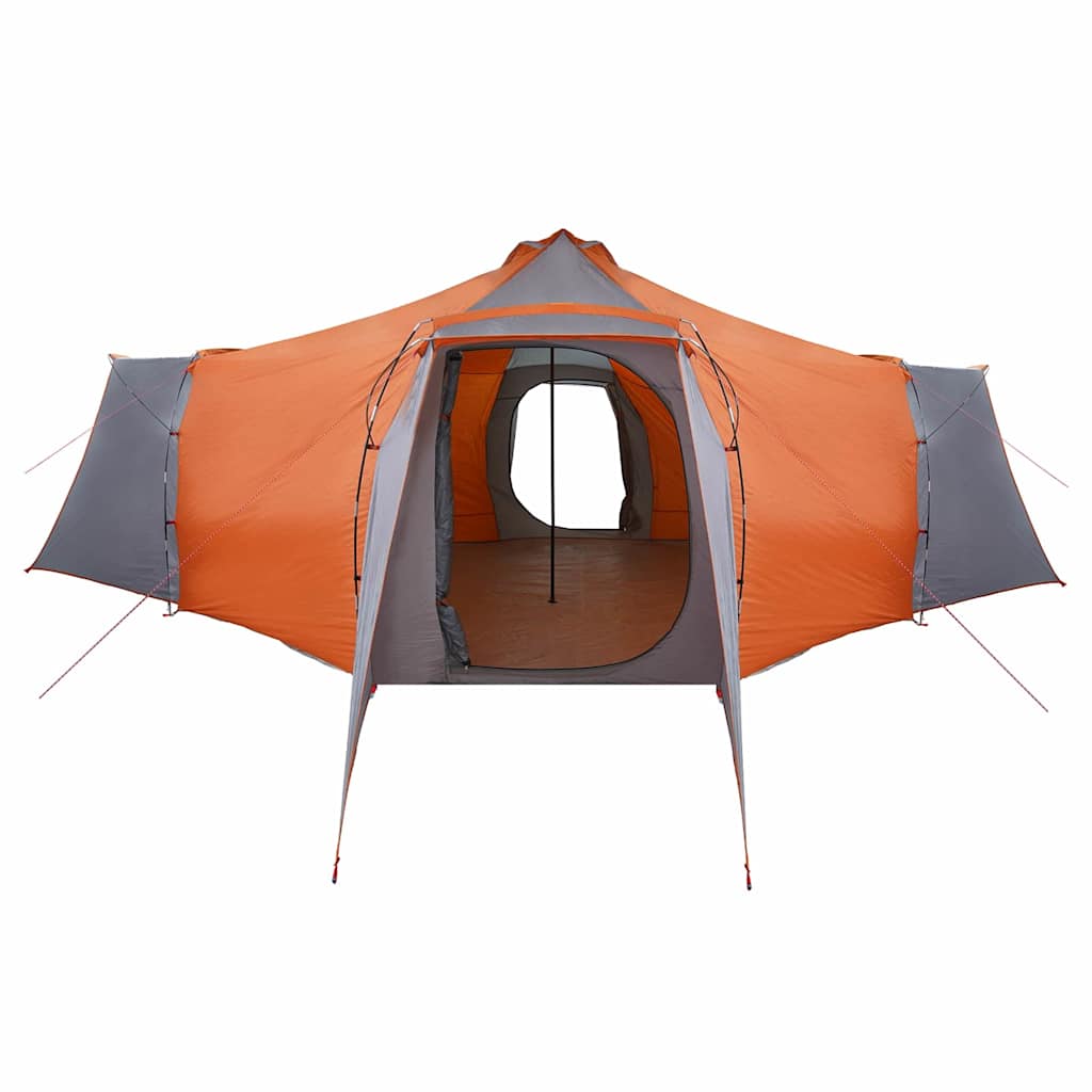 Tipi Tent with Roof Grey and Orange 492 x 492 x 275 cm Taffeta