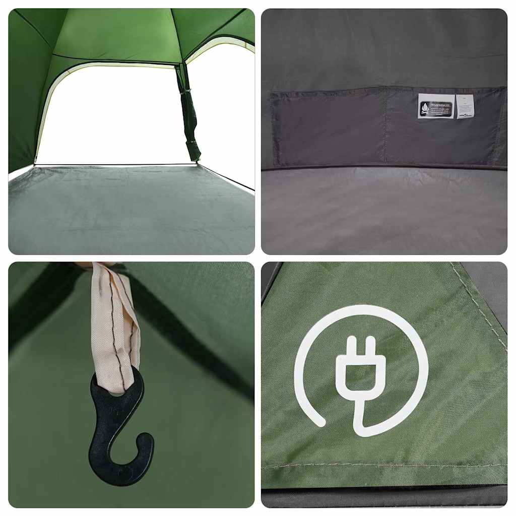 Cabin Tent with Roof Green 370 x 230 x 185 cm Taffeta