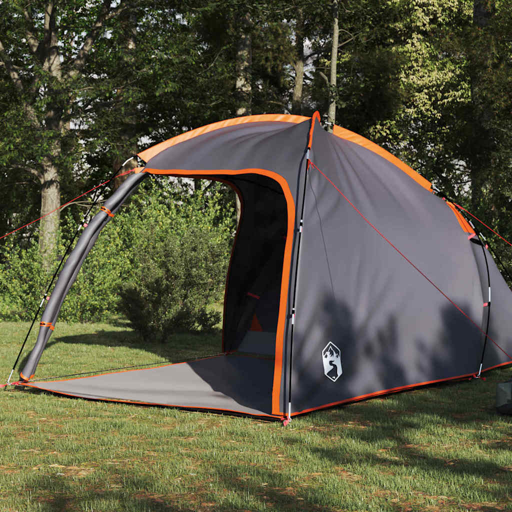 Cabin Tent with Roof Grey and Orange 370 x 230 x 185 cm Taffeta