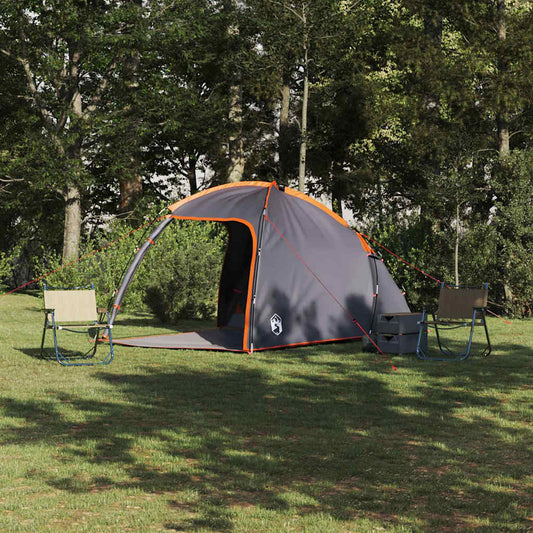 Cabin Tent with Roof Grey and Orange 370 x 230 x 185 cm Taffeta
